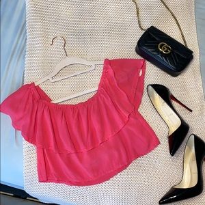 Pink off shoulder top